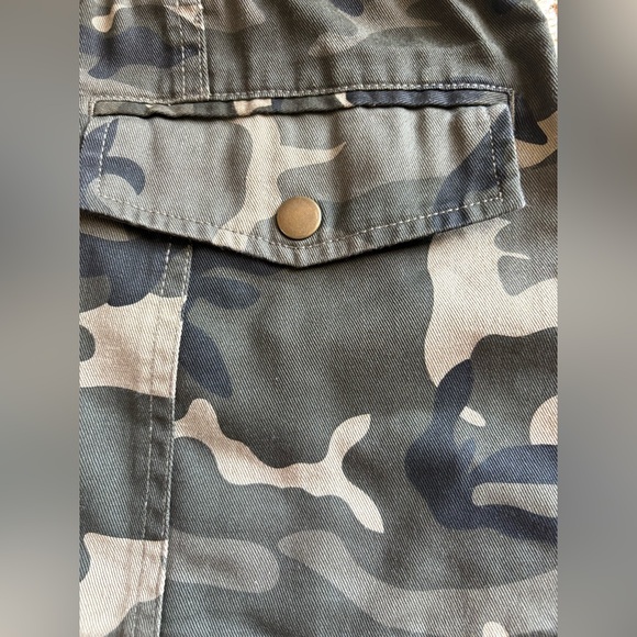 Shinestar Women’s Camo Utility Jacket Size L Cotton Zip Front Drawstring Waist - Picture 4 of 11